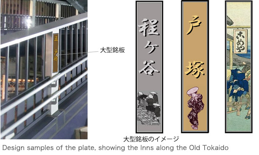 Design samples of the plate, showing the Inns along the Old Tokaido